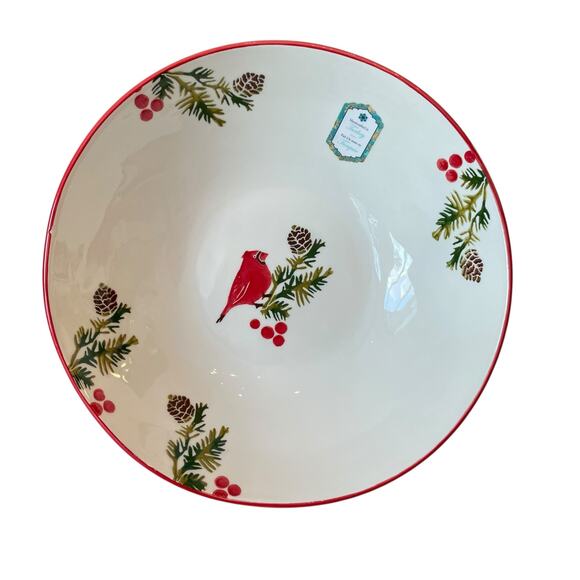 PAPART SERAMIK Red Cardinal Serving Bowl 12in Handcrafted in Turkey NEW - Picture 11 of 13